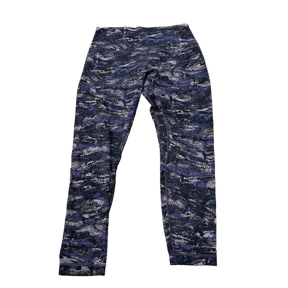 Lululemon Womens Sz 10 Align Pant II 25" Rip Wave Purple Thunder Black Legging - Picture 1 of 10
